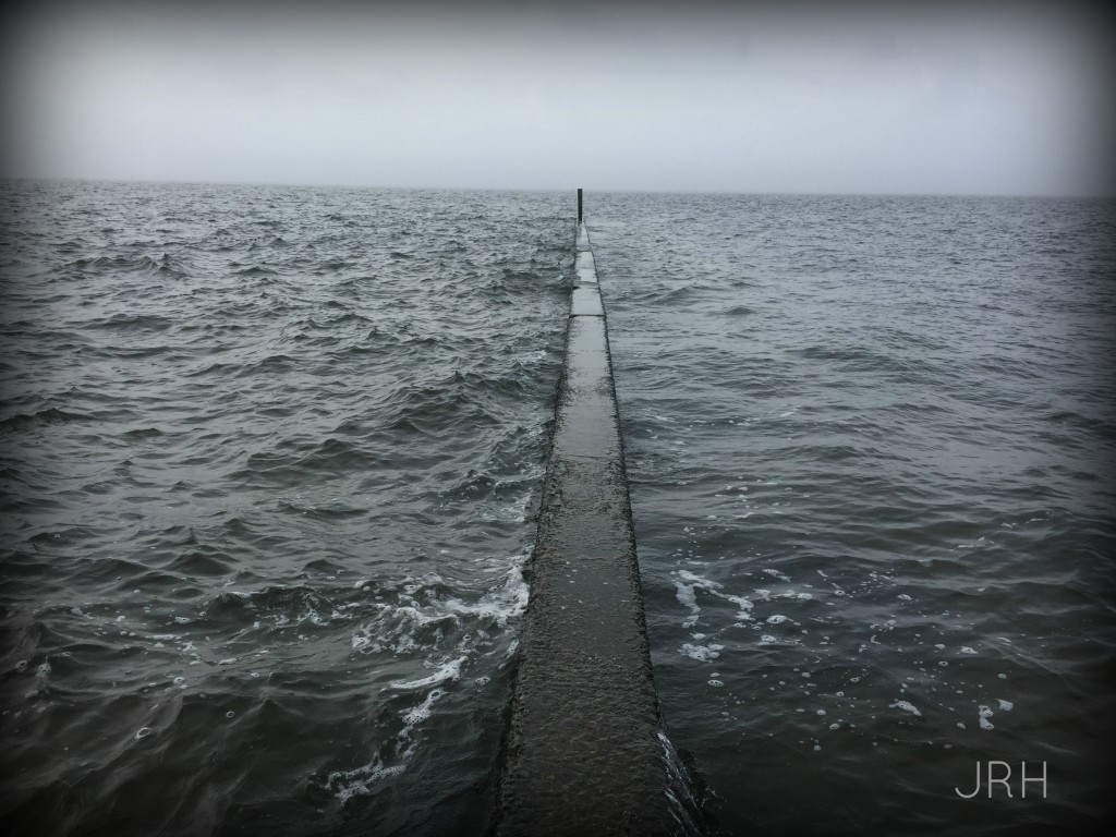 This is one of many breakwaters extending like arms out into Lake Ponchartrain welcoming the waves coming to shore. The arms diffuse the power of the waves that threaten the lakefront during storms. 